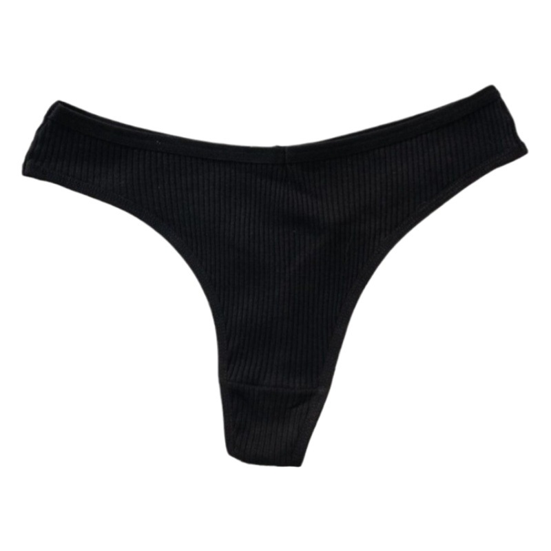 Tanga de hilo de algodón para mujer Simple Sexy sexy calzoncillos Pantalones en forma de T para mujer de color sólido para mujer