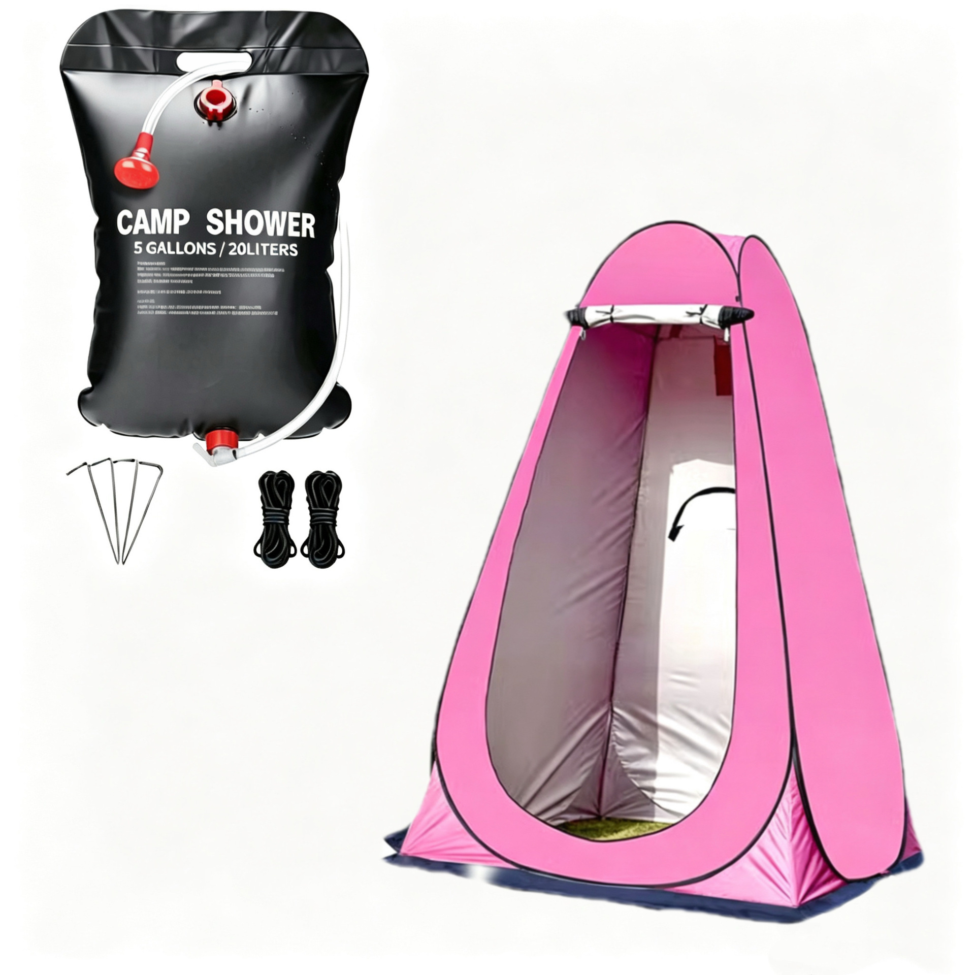 3-window rose red + 20l shower bag / Single size: 1.2*1.2* 1.9m