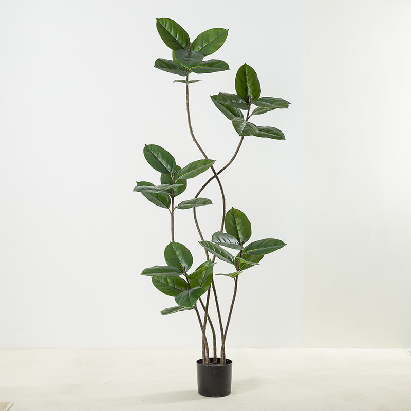 Wabilifeng Net Red Planta de simulación de piso a gran escala, roble, planta falsa, planta en maceta, ventana, sala de estar interior, planta decorativa