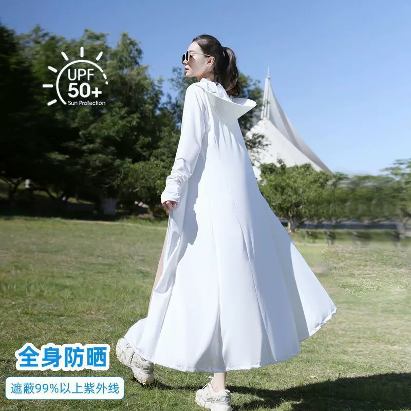 Длинная UV-защита Silk Jacket, женская, дышащий UPF 50+, капюшон и накидка