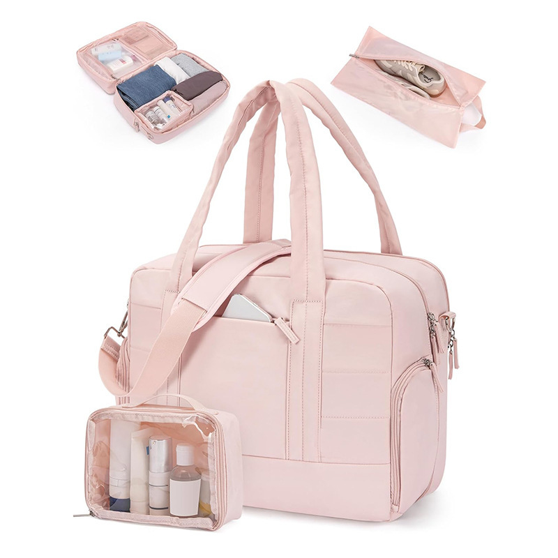 Nueva bolsa de viaje bolsa de viaje bolsa de zapatos bolsa de plumaje con compartimiento separación seca y húmeda bolsa de mano