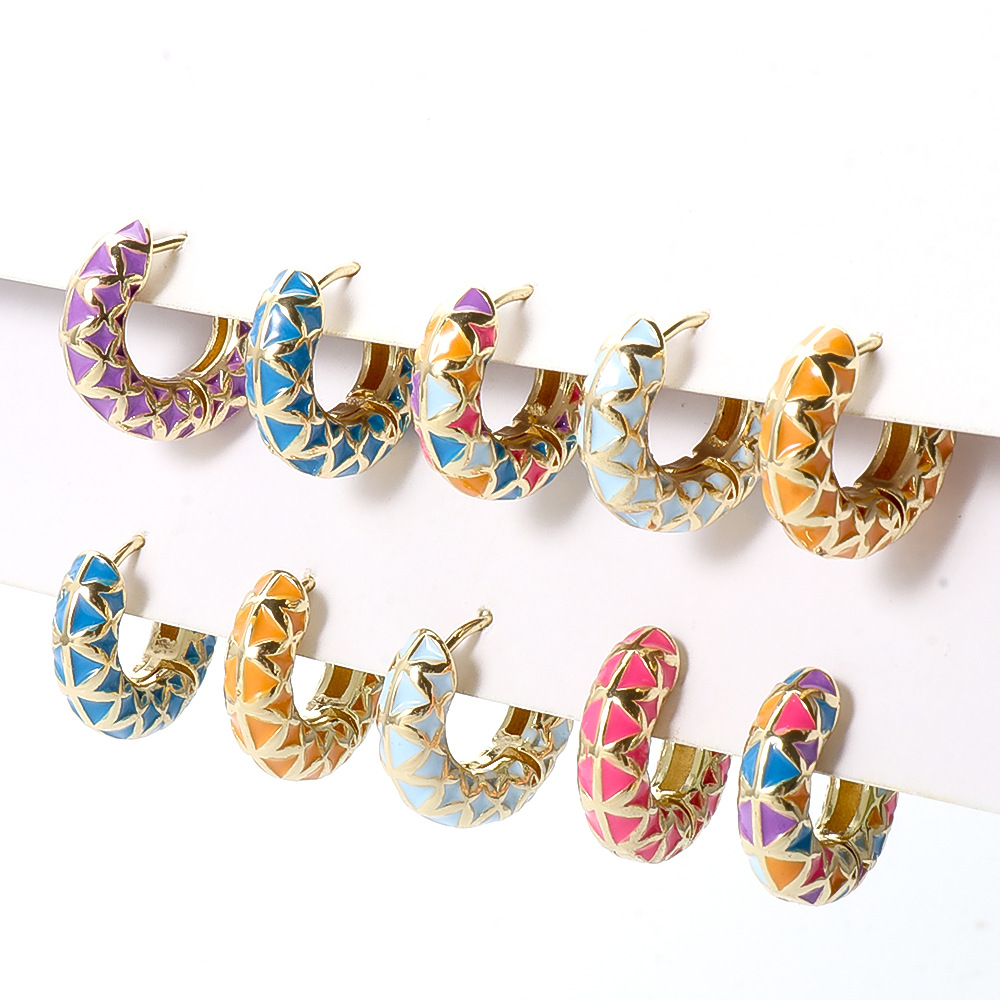 Simple Metal C-shaped Earrings display picture 25