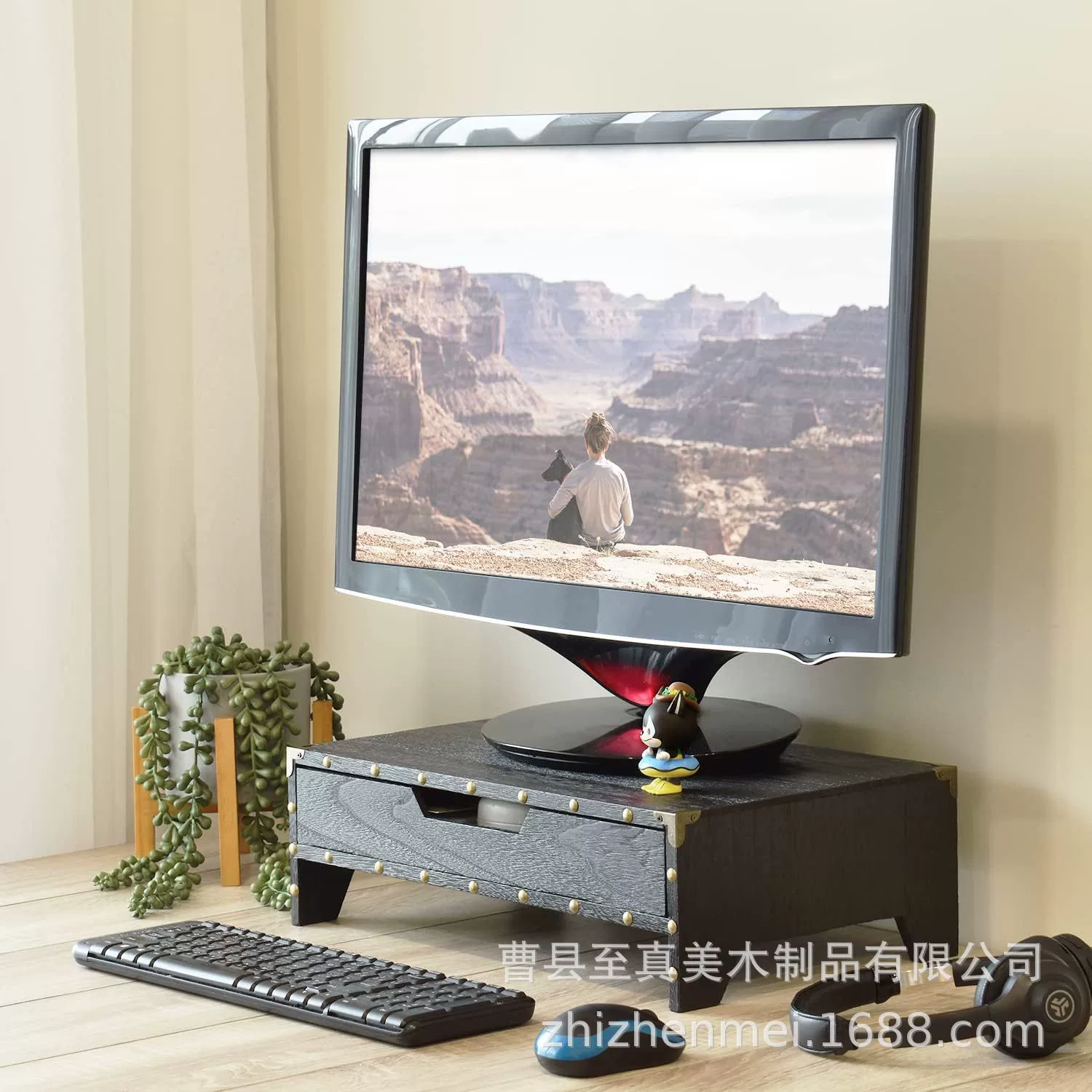 Деревянная подставка с выдвижным ящиком, металлический Угловой протектор, деревянная беспорядочная настольная подставка, деревянная стойка для хранения