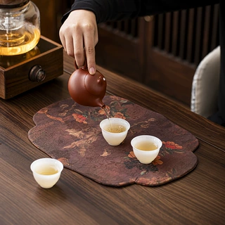 双面防水茶席创意异形复古禅意干泡垫中式高端茶台桌布壶垫布艺