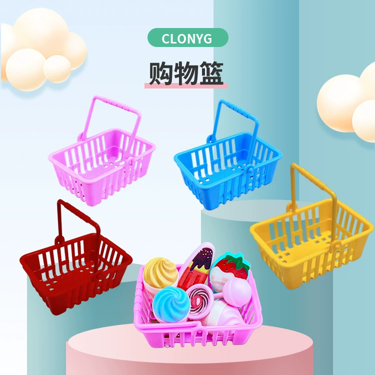Микроминиатюрные дети дома в супермаркете одной ручки мини-корзина корзина корзина для хранения подарков игрушки аксессуары