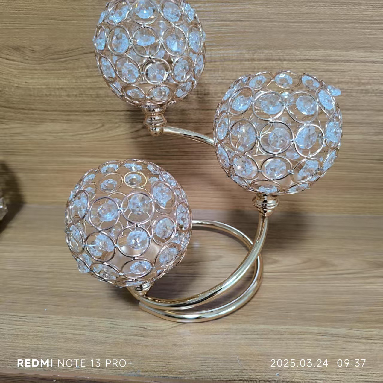 Candelabro de Cristal de 3 Brazos de Cristal K9 y Metal para Bodas, Hoteles y Mesa de Comedor image 1