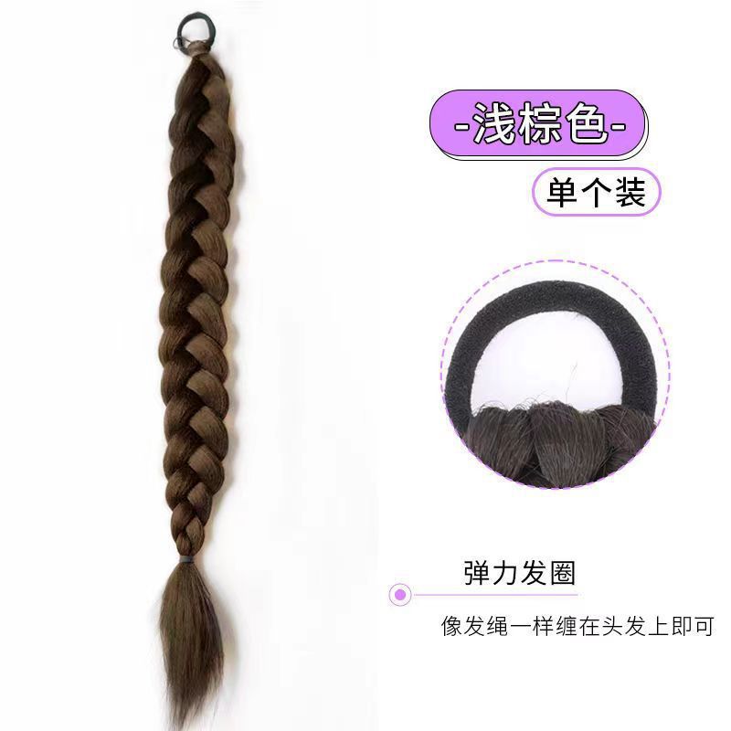 Peluca de Trenza de Cola de Caballo de Fibra de Alta Temperatura