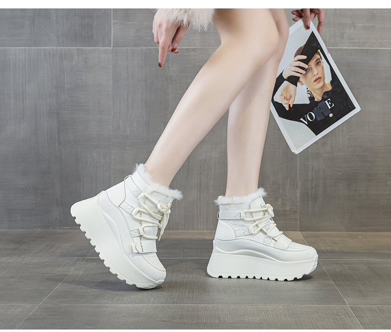 Giày sneaker nữ đế dày tăng chiều cao cổ cao lót lông mùa đông phong cách thể thao đa năng — 5012-1 lông nâu, 5012 lót trắng, 5012-1 lông trắng, 5012 lót nâu chi tiết 25