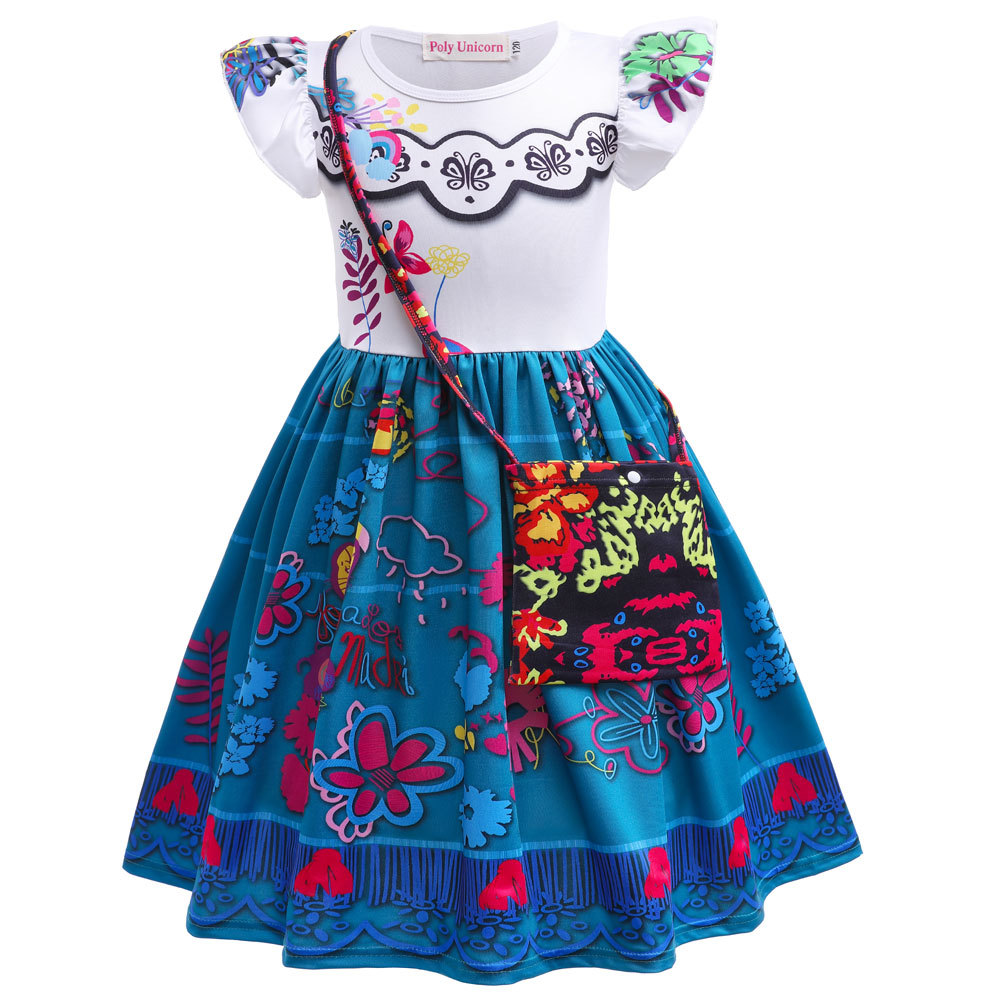 Fashion Flower Printing Spandex Polyester Girls Dresses display picture 48