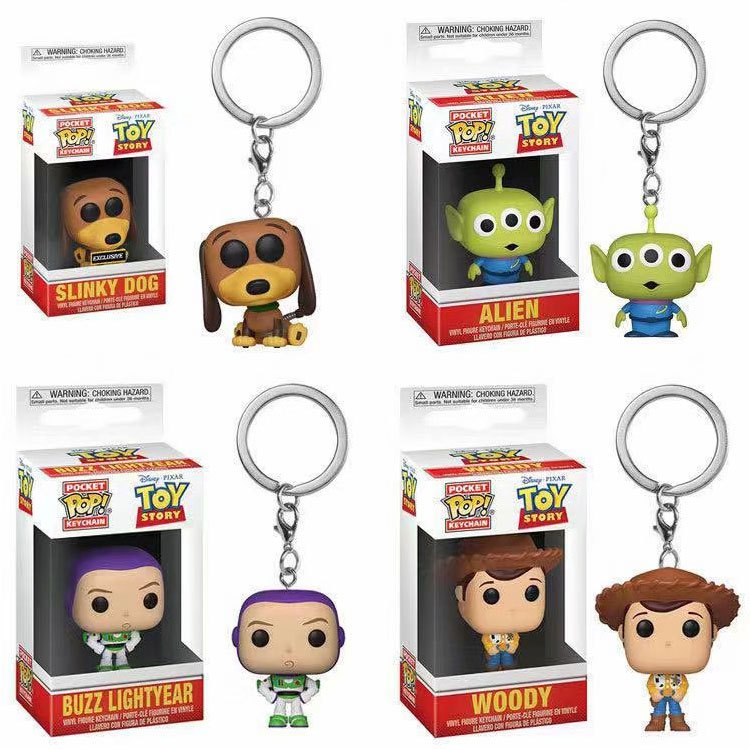 Llavero de Juguete de Toy Story, Woody, Buzz Lightyear, Alien de Tres Ojos, Muñeco de Coche, Versión Q de los Vengadores