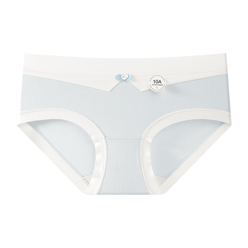 Ropa interior de mujer de algodón puro de color caramelo, agradable para la piel y transpirable 10A antibacteriano de seda de morera entrepierna elástica sin costuras pantalones de cadera para niña