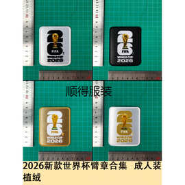 2026新款世界杯臂章合集图片版 成人装 植绒臂章球衣号字母号码热