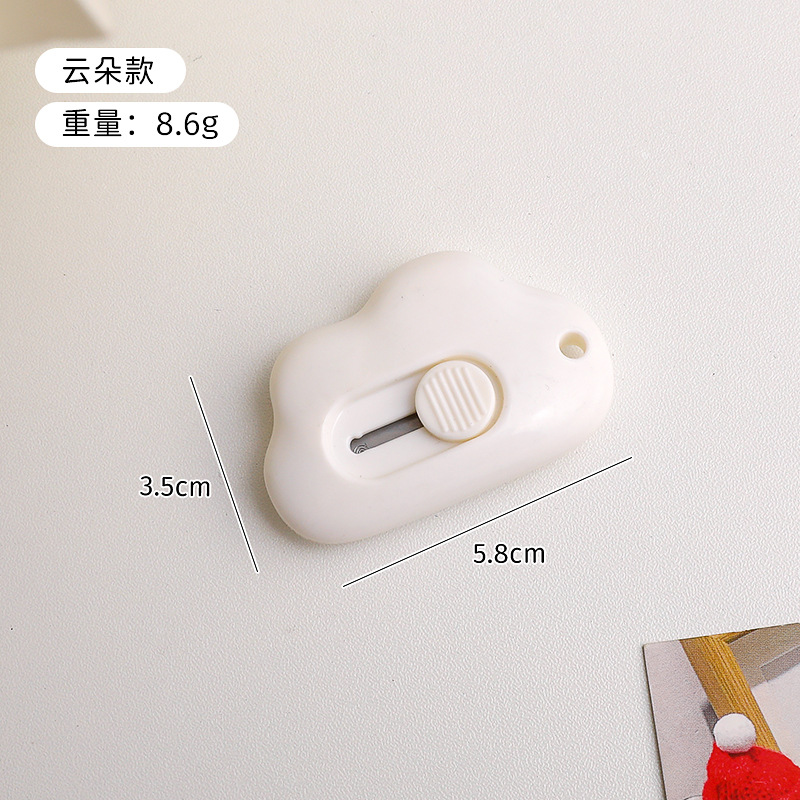 Cuchillo de dibujos animados creativo lindo dibujos animados cuchillo de corte de papel portátil cuchillo de cuentas de mano nube gato