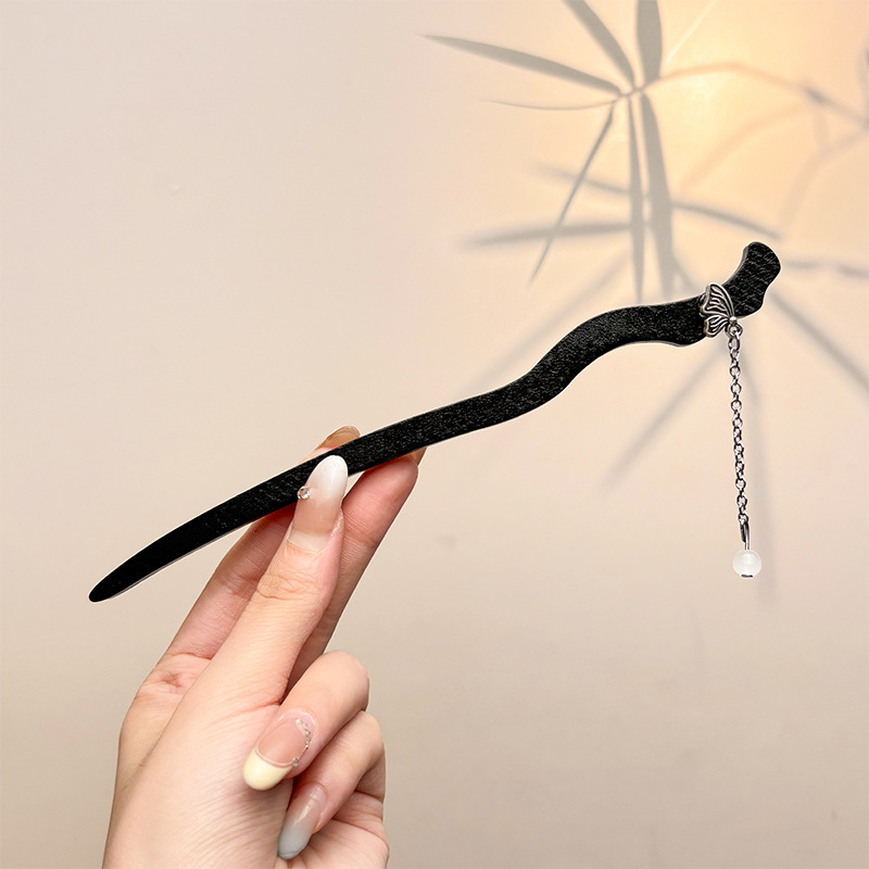 Retro simple nicho de alta estética oriental diseño de cabello de flores de frascos de estilo antiguo cabello