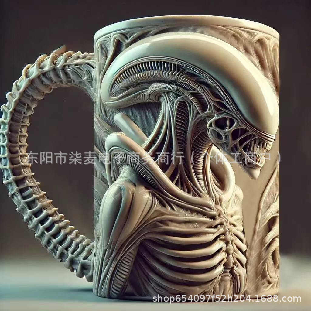 Nuevos productos transfronterizos personales de Halloween Iron Maiden sala de estar vinos decoración de alta gama 3D taza de marca tridimensional