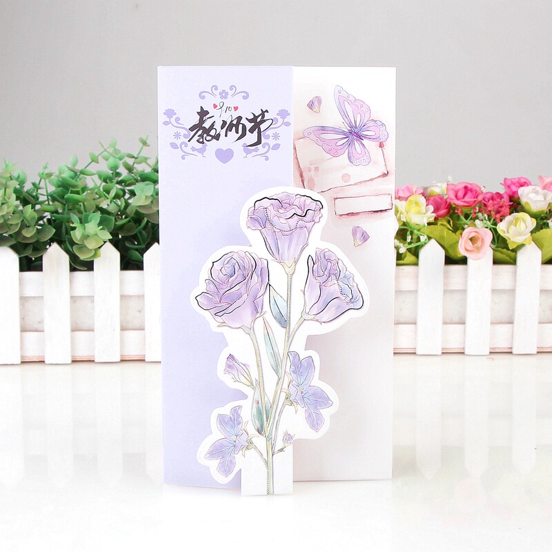 花卉烫金教师节贺卡老师立体贺卡学生老师生日毕业祝福卡片批发|undefined