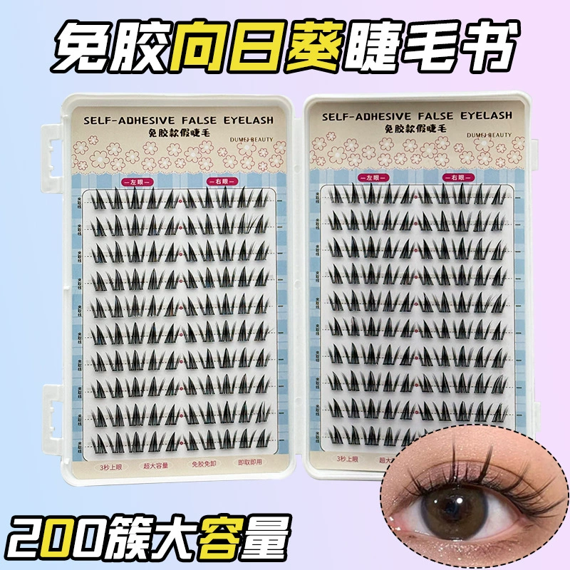 False Eyelash Kit, Self-Adhesive Cluster Lashes, Multi-Style 36–240 Clusters, Compact Tray