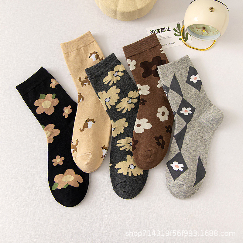 Anti-Crack Socks for Women, Cotton Socks for Dry and Cracked Heels, Remove Dead Skin, for Middle-Aged and Elderly People with Dry and Cracked Feet, Prevent Heel Cracking, Finnish Flower Design Anti-Crack Socks for Women, Cotton Socks for Dry and Cracked Heels, Remove Dead Skin, for Middle-Aged and Elderly People with Dry and Cracked Feet, Prevent Heel Cracking, Finnish Flower Design