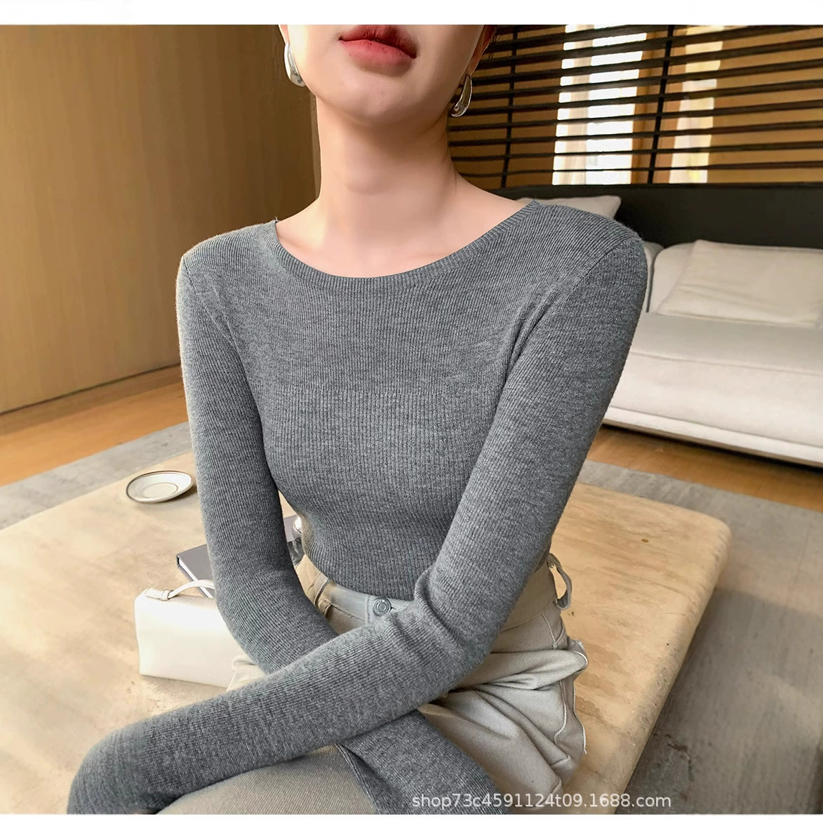 Новый 16-контактный трикотажный нижний свитер с круглым вырезом