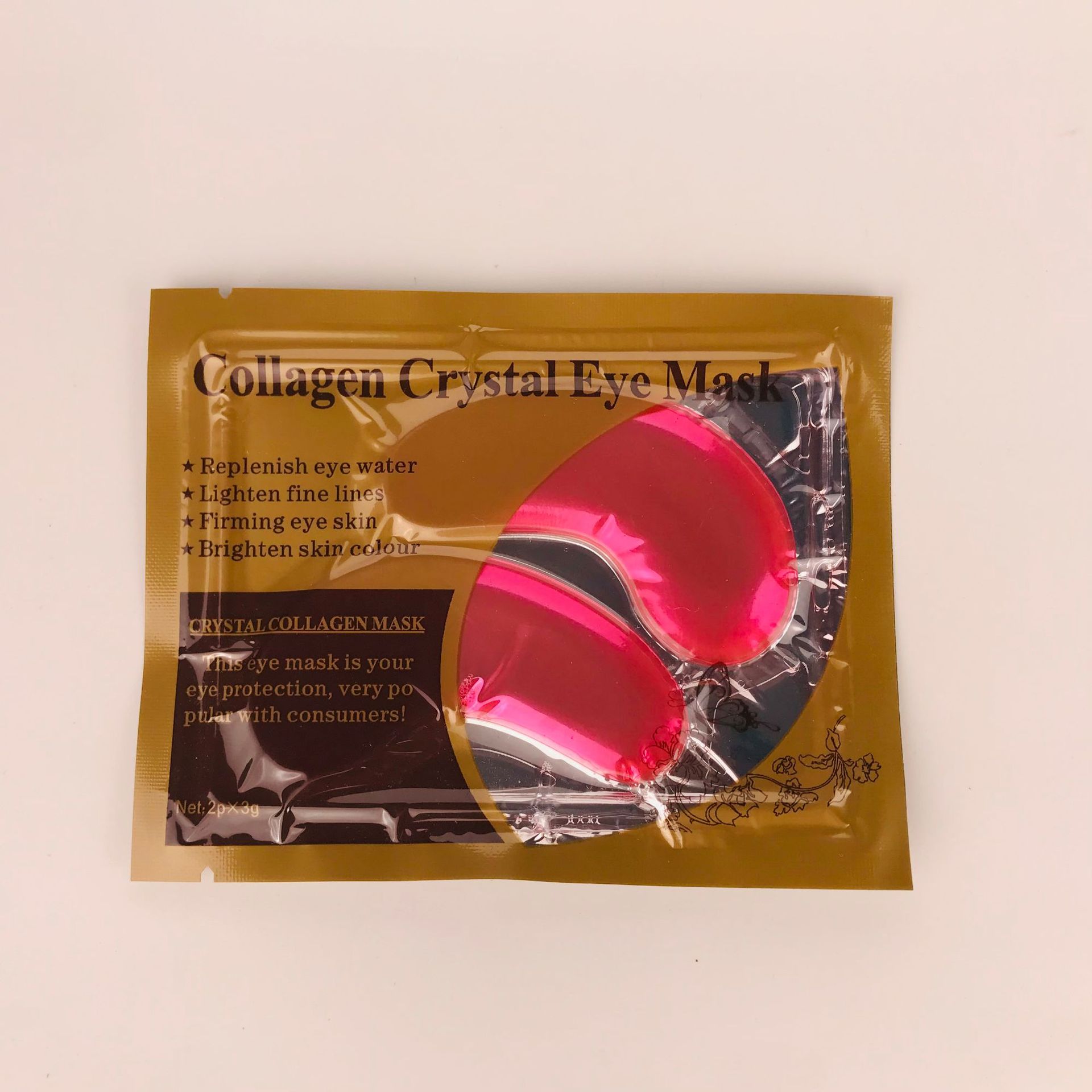 Cruz-frontera congelada-seca máscara de ojo de cristal de colágeno parche ojo bolsa parche máscara de ojo de algas hidrogel máscara de ojos hidrogel frío compresa