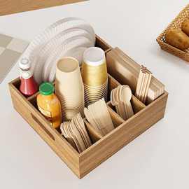 木质餐具架派对野餐刀叉勺子收纳盒厨房银器整理刀叉盒收纳整理盒