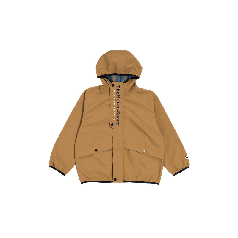Chaqueta de terciopelo delgada para niños a principios de otoño nuevo chaqueta de asalto caliente para niños al aire libre Casual chaqueta con capuzas de color tierra