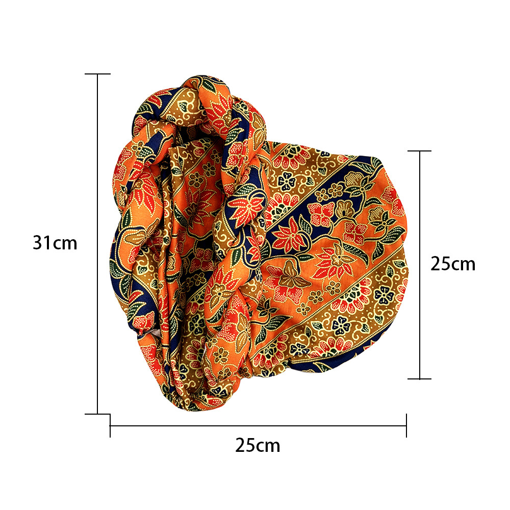 Lamb Bone Braid Print Ethnic Head Scarf Lady Cross Hat European and American Cross-Border Fashion Coiled Hair Band