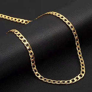 Europe and the United States new 7MM NK chain double buckle chain keel chain suit gold fashion retro men's and women's necklace wholesale