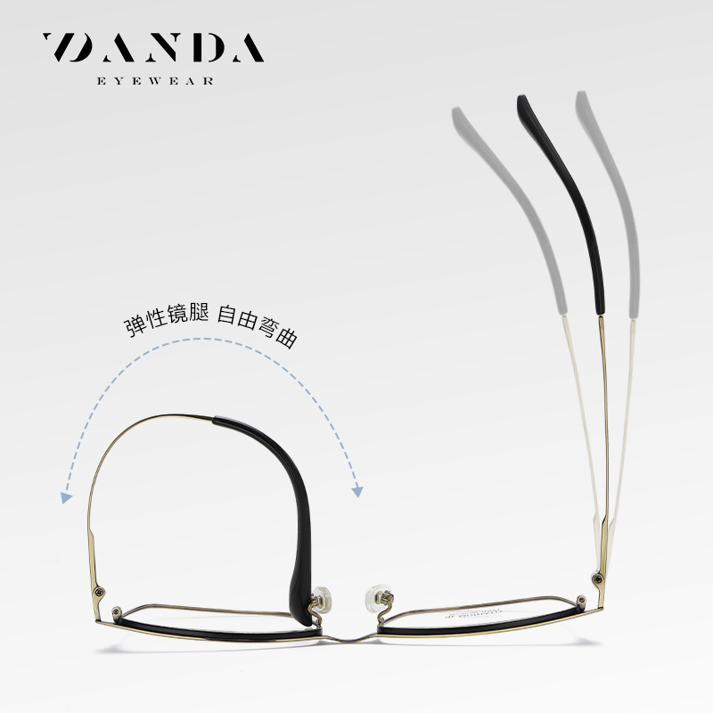 El nuevo espejo plano de titanio puro F51111 de negocios de moda para hombres puede equiparse con gafas de miopía, marco óptico cuadrado de galvanoplastia IP