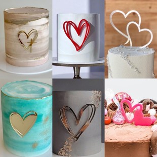 Cross-border ins style love acrylic cake decoration Valentine's Day love acrylic side cake decoration wholesale
