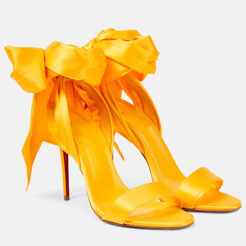 European and American New Style Stiletto Heel Round Toe Silks and Satins Cross Strap Open Toe Sandals Foreign Trade Cross-Border Large Size Roman Women's Shoes