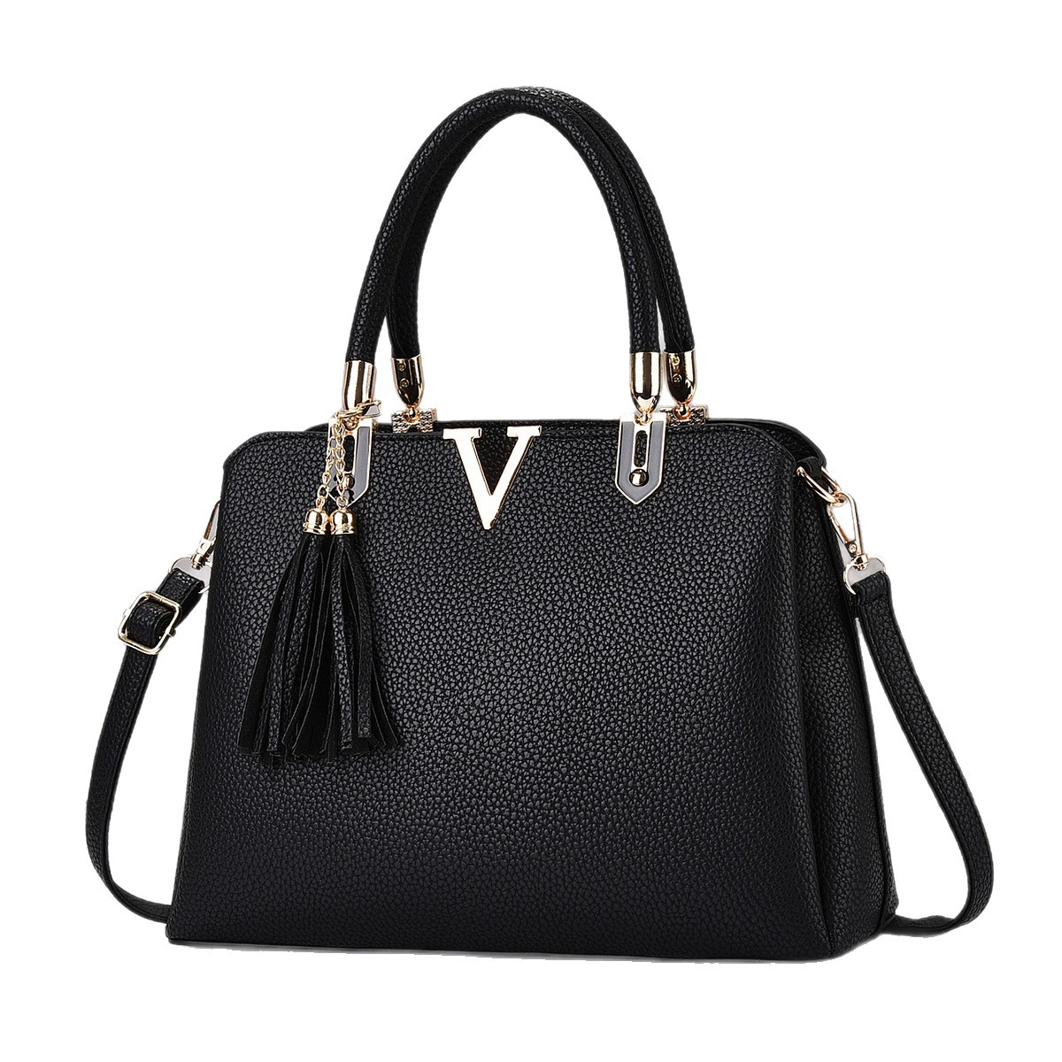 Bolso de moda de color sólido de gran capacidad, bolso de hombro con bordas, bolsas de transporte de transporte de ocio, bolsas transfronterizas