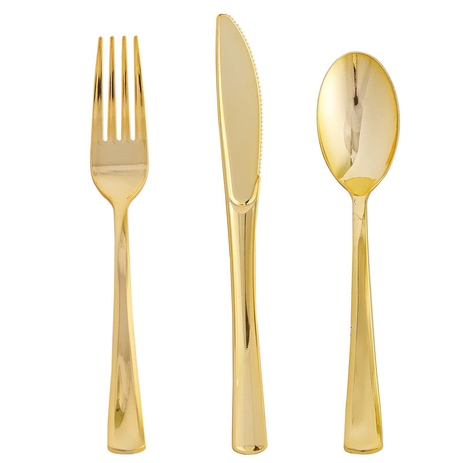 Disposable knife fork spoon UV plating gold rose gold silver fork birthday wedding cross-border party tableware