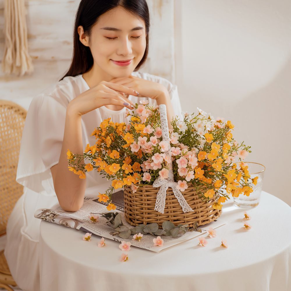 仿真花美空滿天星束廠家假花綠植物批發婚慶裝飾品INS跨境MW83114