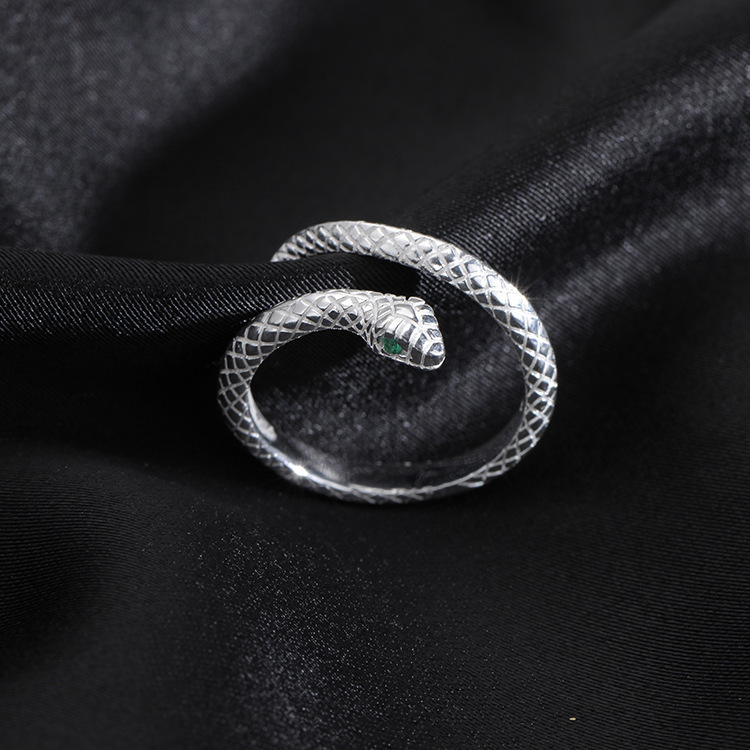 精致小灵蛇戒指女个性百搭尾戒小众设计潮2025年新款圣诞节礼物