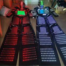 发光衣服创意太空服蹦迪气氛道具酒吧发光太空服LED七彩高跷服