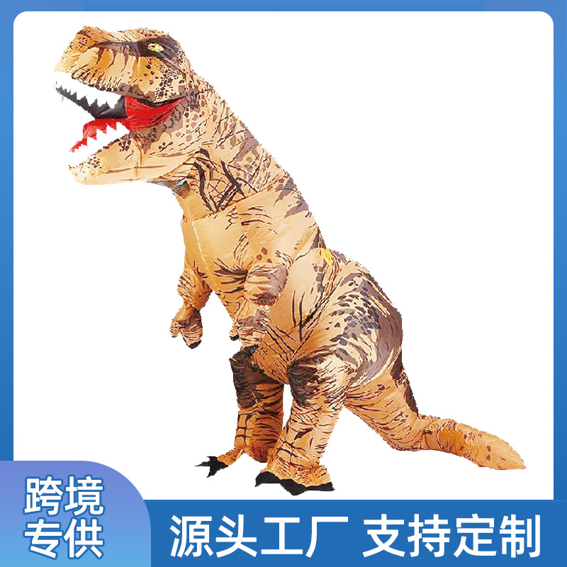 Disfraz inflable de Tiranosaurio Rex para Halloween, disponible en stock, para niños, divertido disfraz de mascota de dinosaurio para juegos de rol