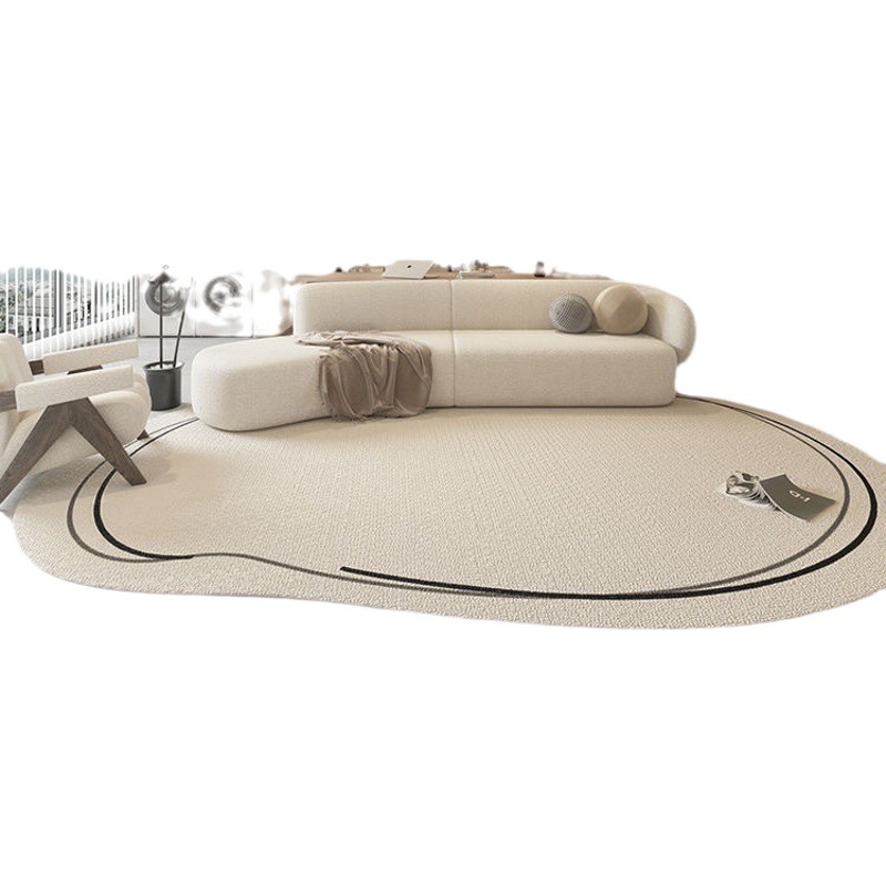Cream ins estilo engrosada Cachemira como sala de estar alfombra hogar de alto grado resistente a las manchas alfombra de piso especial en forma de cama completa mesa de café estera del pie