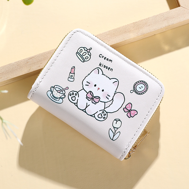 Lindo tarjetero para mujer de gran capacidad ultrafino con múltiples tarjetas, tarjetero compacto, licencia de conducir, bolso de almacenamiento, monedero portátil