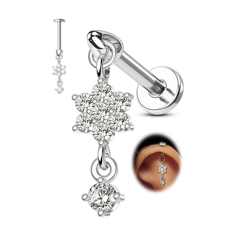 Pointed titanium steel lip stud product view
