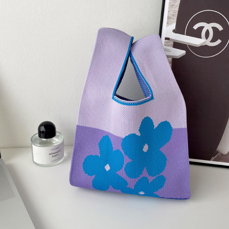 Bolsos, diseño de nicho femenino, bolso de punto personalizado, bolso tejido de un solo hombro de punto de todo fósforo, bolso de mano, bolso de mano