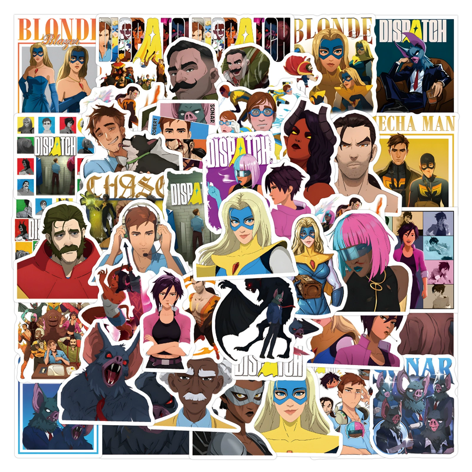 Comic books heroes, sticker, suitcase, new collection, graffiti