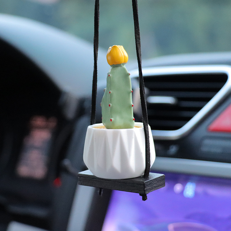 Cactus de resina transfronteriza carnoso colgantes de automóviles colgantes decorativos de espejos retrovisores de automóviles adornos de automóviles simples Oriente Medio