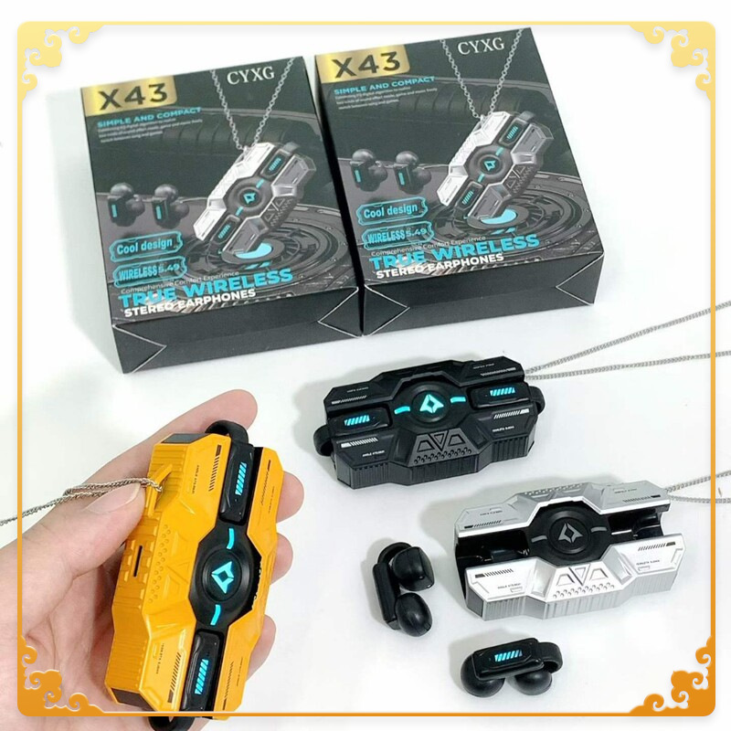 E-sports headphones X43 bone conduction ear-clip Bluetooth earphones with a cool appearance, ultra-long battery life, necklace design, and low latency