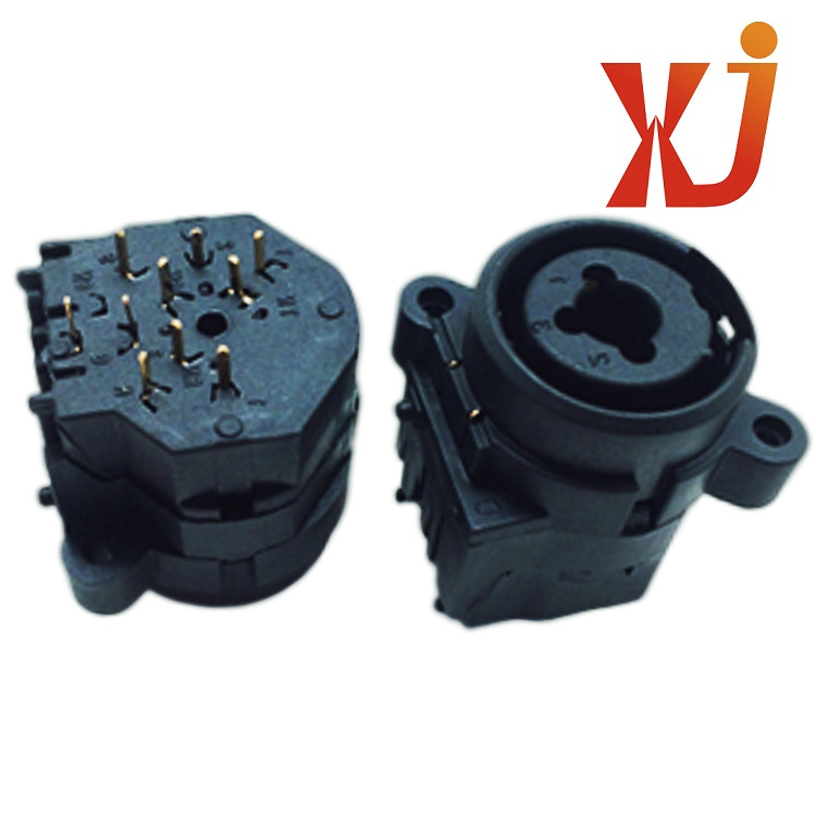 10pin音响卡侬插座   10脚立式XLR插座  6.35卡侬座两用组合座