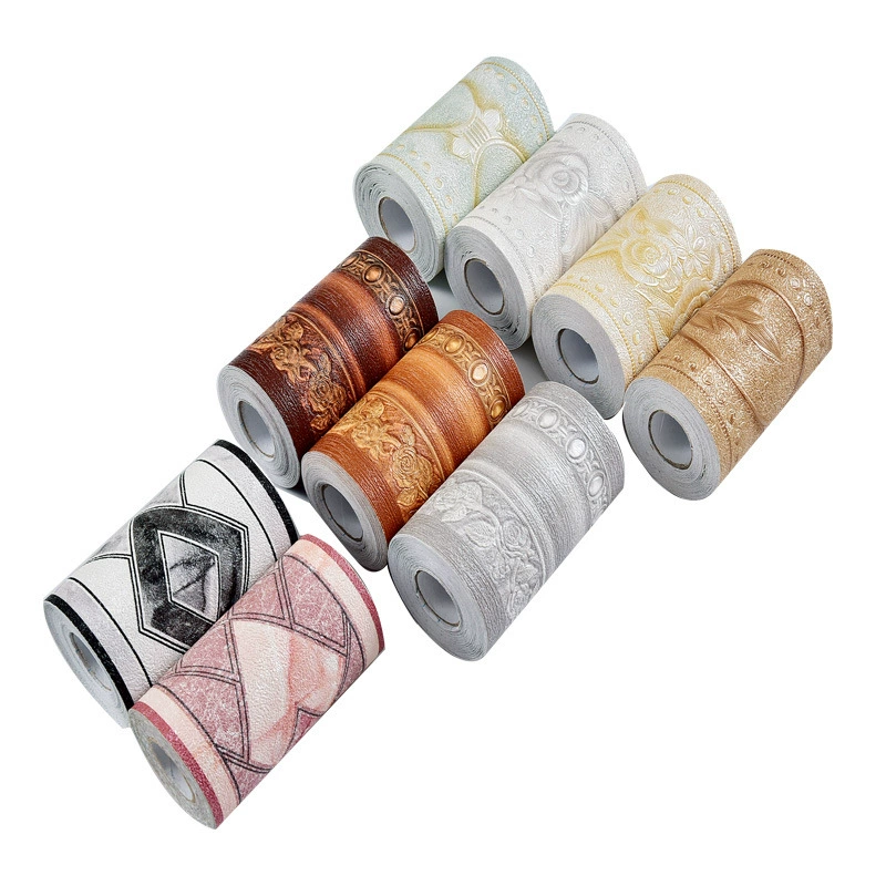 PVC Self-Adhesive Wall Sticker Roll, Waterproof, 10.6 cm × 5 m, Decorative Patterns