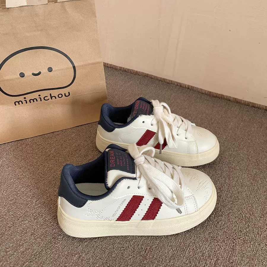 2024 осень новая ниша гонконгский ветер густой подошвой маленькие белые туфли ins дышащие кроссовки 2024 осень новый выходной