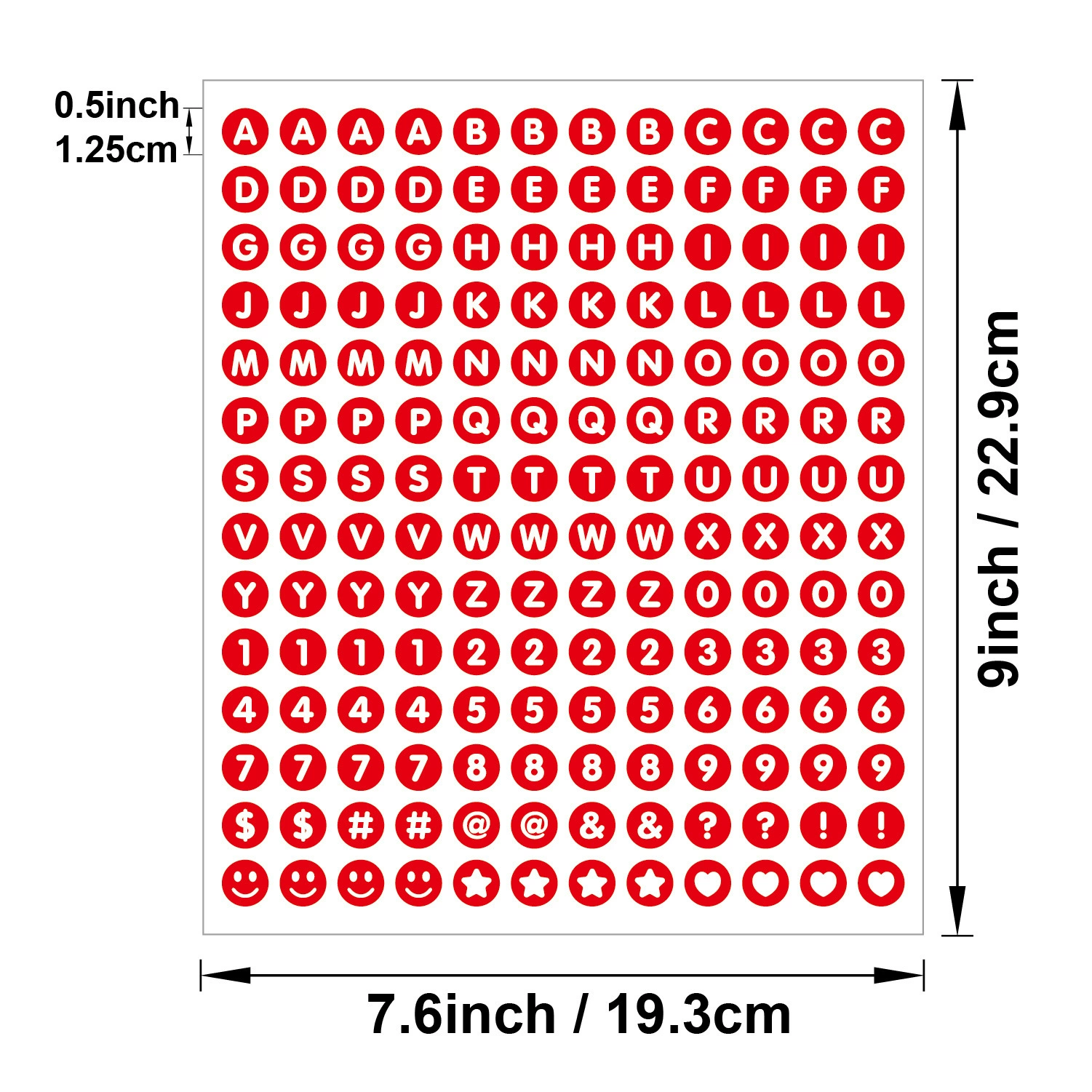 Waterproof sticker, cards, 0.5 inch, DIY
