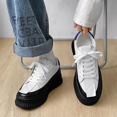 Niche design shoes 2023 new thick-soled sneakers big-head INS casual Hong Kong style Harajuku trendy men's shoes