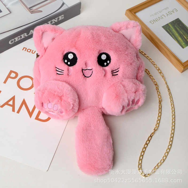 2020 Red Red Red New Korean Fashion Pussycat Bag Lovely Soft Moe Fashion Academy Wind Fluffy Pussycat Bag Mujer marea image 24